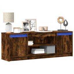 Berkfield Sturdy Tv Cabinet With Led Smoked Oak 139.5X34X50 Cm Engineered Wood - thumbnail 2