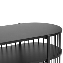 Wyld And Coco Novaform Black Mdf Tv Stand, Modern 2-Shelf Low Console (W140 X D44 X H50Cm) - thumbnail 6