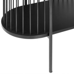 Wyld And Coco Novaform Black Mdf Tv Stand, Modern 2-Shelf Low Console (W140 X D44 X H50Cm) - thumbnail 7