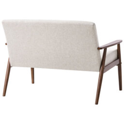 Wyld And Coco Sofaco 2-Seater Grey-Brown Polyester Upholstery Mid-Century Wood Frame 1110X720X790mm - thumbnail 5