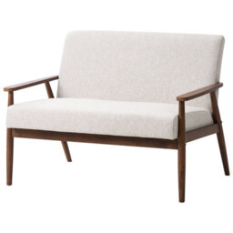 Wyld And Coco Sofaco 2-Seater Grey-Brown Polyester Upholstery Mid-Century Wood Frame 1110X720X790mm - thumbnail 4