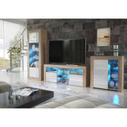 Creative Furniture Pulse Tv Unit 145Cm - Oak & White Gloss Doors - thumbnail 6