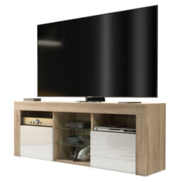 Creative Furniture Pulse Tv Unit 145Cm - Oak & White Gloss Doors - thumbnail 3