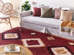 Beliani Rug Siirt Red 140 X 200 Cm Cotton - thumbnail 2