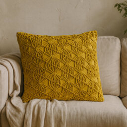 Wyld Haus Set Of 2 Hautvillers Mustard Hanwoven Cushion Covers - thumbnail 1