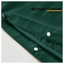 Ameha Plain Dyed Duvet Cover Complete Set With Matching Fitted Sheet & Pillowcase Microfiber Double Emerald Green - thumbnail 4