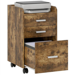 Mobile Filing Cabinet, File Cabinet With 3 Drawers - thumbnail 1