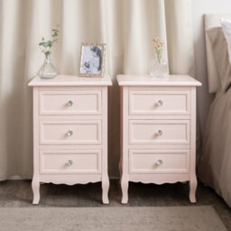 Melody Maison Pair Of Pink 3 Drawer Bedside Tables - Sophia Pink Range - thumbnail 7