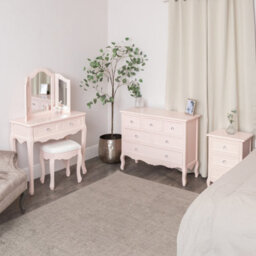 Melody Maison Pair Of Pink 3 Drawer Bedside Tables - Sophia Pink Range - thumbnail 8