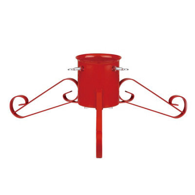 Holly International Traditional Metal Scroll Leg Christmas Tree Stand Red Medium For Real Trees Up To 2.4M - image 1
