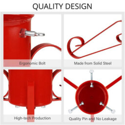 Holly International Traditional Metal Scroll Leg Christmas Tree Stand Red Medium For Real Trees Up To 2.4M - thumbnail 4