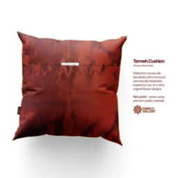 Faam Premium Termeh Cushion, Red Floral Design, Woven Viscose Silk, Soft And Breathable - thumbnail 4