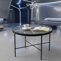 Tre 600 Elegant Coffee Table 60X60 Cm With Metal Legs Modern Durable Living Room Design  Titanium Mirror - thumbnail 2