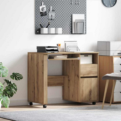 Berkfield Artisan Oak Computer Desk Artisan Oak Engineered Wood Medium - image 1