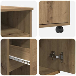 Berkfield Artisan Oak Computer Desk Artisan Oak Engineered Wood Medium - thumbnail 8