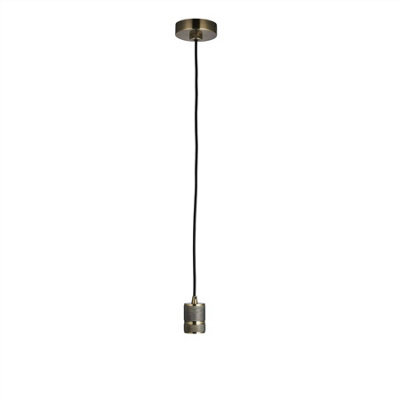 Luminosa Lighting Luminosa Urban 1 Light Pendant Antique Brass Plate, E27