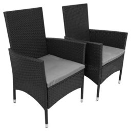 MonsterShop Rattan Bistro Set Furniture 3 Pcs Patio Weave Companion Chair Table Set  2 Seater Free Cover - thumbnail 7