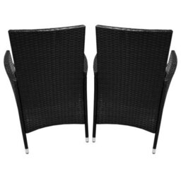MonsterShop Rattan Bistro Set Furniture 3 Pcs Patio Weave Companion Chair Table Set  2 Seater Free Cover - thumbnail 5