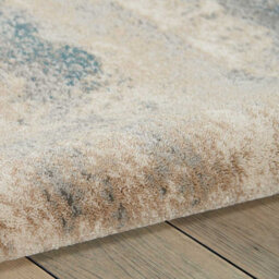 Ivory Teal Abstract Luxurious Modern Easy To Clean Rug For Dining Room Bed Room And Living Room-66 X 229Cm (Runner) - thumbnail 5