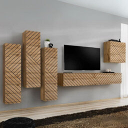 Switch Lamel Iii Modern Living Room Wall Unit With Cabinets Shelves And Tv Space Wotan - thumbnail 2