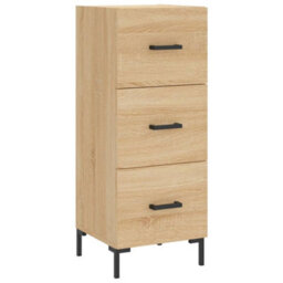 Berkfield Highboard Sonoma Oak 34.5X34X180 Cm Engineered Wood - thumbnail 5