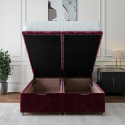 Bedmaster Aubergine Chenille Ottoman Divan Base And Square Headboard Small Double - thumbnail 4