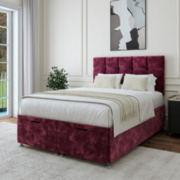 Bedmaster Aubergine Chenille Ottoman Divan Base And Square Headboard Small Double - thumbnail 2