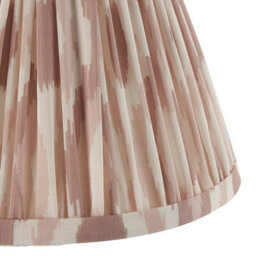 Luminosa Lighting Luminosa Step Fold Brushed Aged Brass Plate Wall Light With Neutral Print Fabric Ikat Shade 16Cm B22 - thumbnail 6