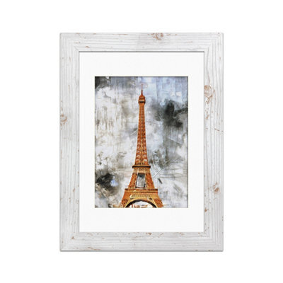 Ak Frames White Rustic 8X6 Frame With 5X3 Mount And Perspex Front - image 1