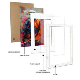 Ak Frames White Rustic 8X6 Frame With 5X3 Mount And Perspex Front - thumbnail 4