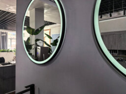 Lumora 800mm Round Matt Black Large Led Bathroom Mirror - Front-Lit Tri-Light And Anti-Fog - thumbnail 3