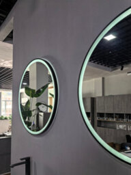 Lumora 800mm Round Matt Black Large Led Bathroom Mirror - Front-Lit Tri-Light And Anti-Fog - thumbnail 2