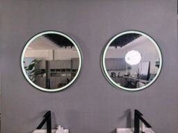 Lumora 800mm Round Matt Black Large Led Bathroom Mirror - Front-Lit Tri-Light And Anti-Fog - thumbnail 5
