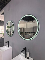 Lumora 800mm Round Matt Black Large Led Bathroom Mirror - Front-Lit Tri-Light And Anti-Fog - thumbnail 4