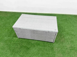 Fimous 10 Pcs Rectangular Coffee Table Set Reclining Chair Inclining Sofa Seat 2 Side Tables 2 Big Footstool Light Grey - thumbnail 3