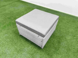 Fimous 10 Pcs Rectangular Coffee Table Set Reclining Chair Inclining Sofa Seat 2 Side Tables 2 Big Footstool Light Grey - thumbnail 7
