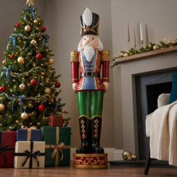 5.5Ft Large Traditional Christmas Nutcracker With Led Lights - Red, Blue And Green - thumbnail 3