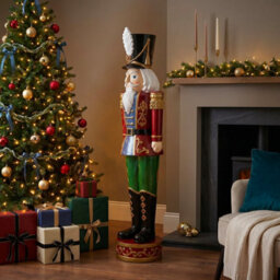 5.5Ft Large Traditional Christmas Nutcracker With Led Lights - Red, Blue And Green - thumbnail 4