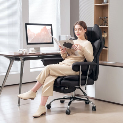 Homcom Office Chair, High Back Leathaire Desk Chair For Home, Black - image 1