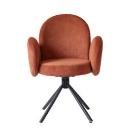 Nordlys Set Of 2 Scandinavian Swivel Dining Chairs Metal In Terracotta Corduroy Modern Design Style Dining Room - thumbnail 9
