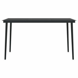 Berkfield 5 Piece Garden Dining Set Black Poly Rattan Glass - thumbnail 8