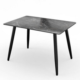 Urbn-Living Urbnliving 120Cm Width Crimea Shinny Modern 4 Seater Ceramic Square Shape Top Kitchen & Dining Room Table - thumbnail 2