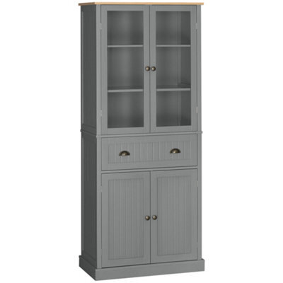 Wyld Haus Todi Hael 180 Cm Tall Farmhouse-Style Kitchen Pantry Cabinet, Grey And Oak Finish, Adjustable Shelves And Drawer Storage - image 1