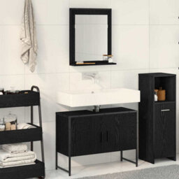 Walplus Bathroom Furniture Set With Storage 2 Pcs Black 80 X 33 X 60 Cm - thumbnail 1