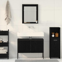 Walplus Bathroom Furniture Set With Storage 2 Pcs Black 80 X 33 X 60 Cm - thumbnail 4