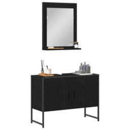 Walplus Bathroom Furniture Set With Storage 2 Pcs Black 80 X 33 X 60 Cm - thumbnail 3