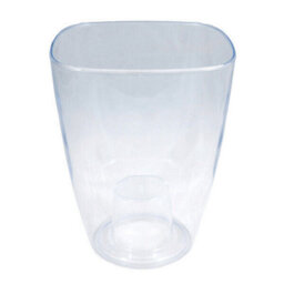 B2C Plant Orchid Pot Plastic  Gloss Oval Planter Transparent Clear 12 Cm Square