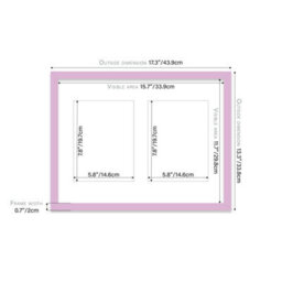 16X12 Inch 2 Opening Photo Collage Frame, Display Two 8X6 Inch Photos, Multi Aperture Family Picture Frame, Lilac - thumbnail 4