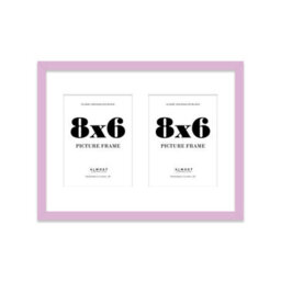 16X12 Inch 2 Opening Photo Collage Frame, Display Two 8X6 Inch Photos, Multi Aperture Family Picture Frame, Lilac - thumbnail 2