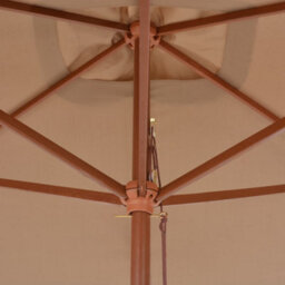 Berkfield Elegant Outdoor Parasol With Wooden Pole 200X300 Cm Taupe - thumbnail 6